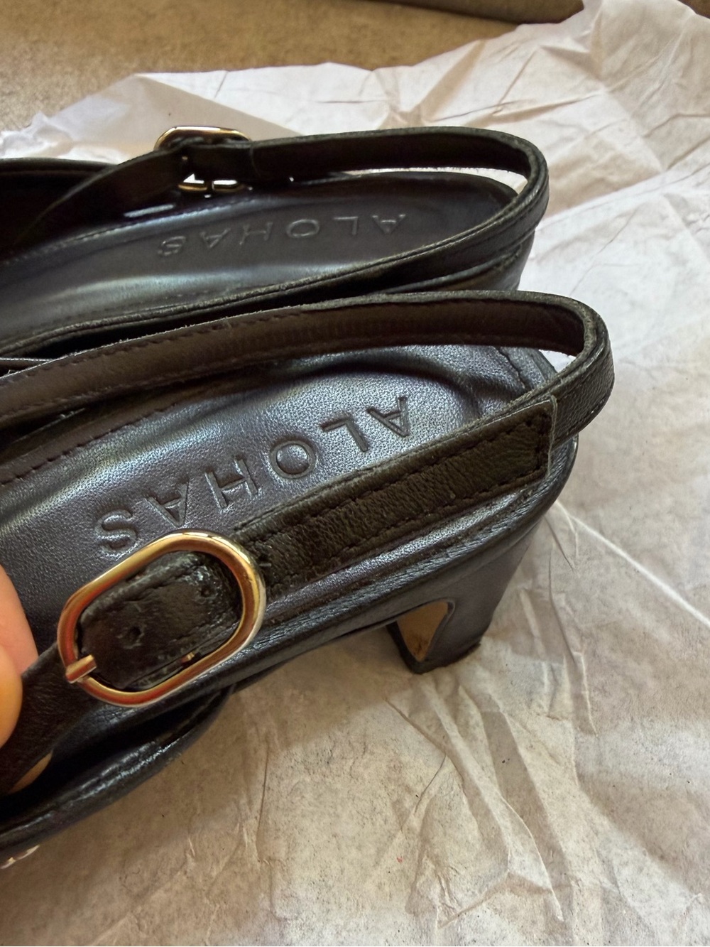 Alohas Lindy Studs Black Leather Slingback Pumps Size 38 US 7.5 $224 Retail - Picture 12 of 12